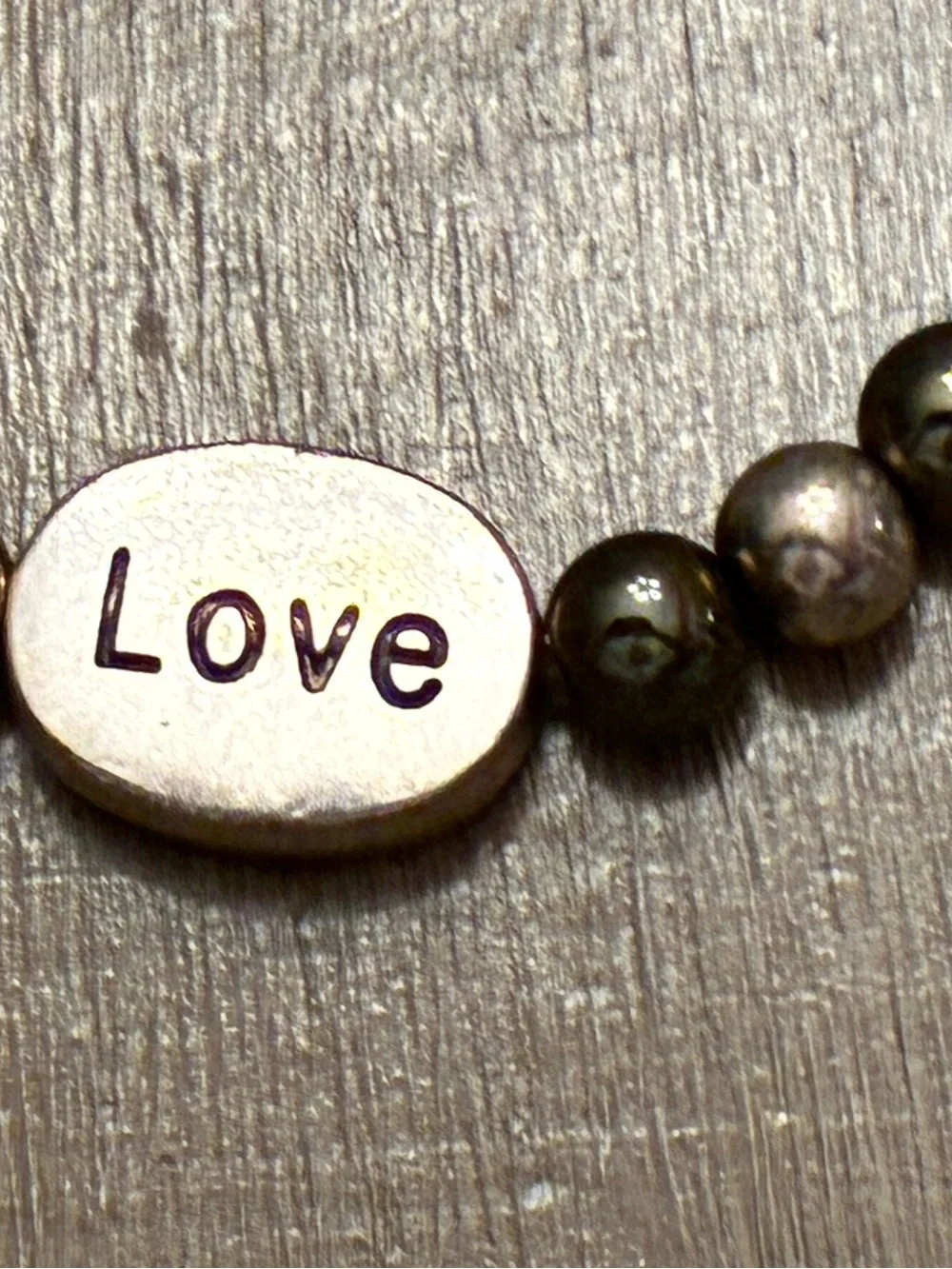 Love Beaded Bracelet in Metallic Tones - Women's Jewelry